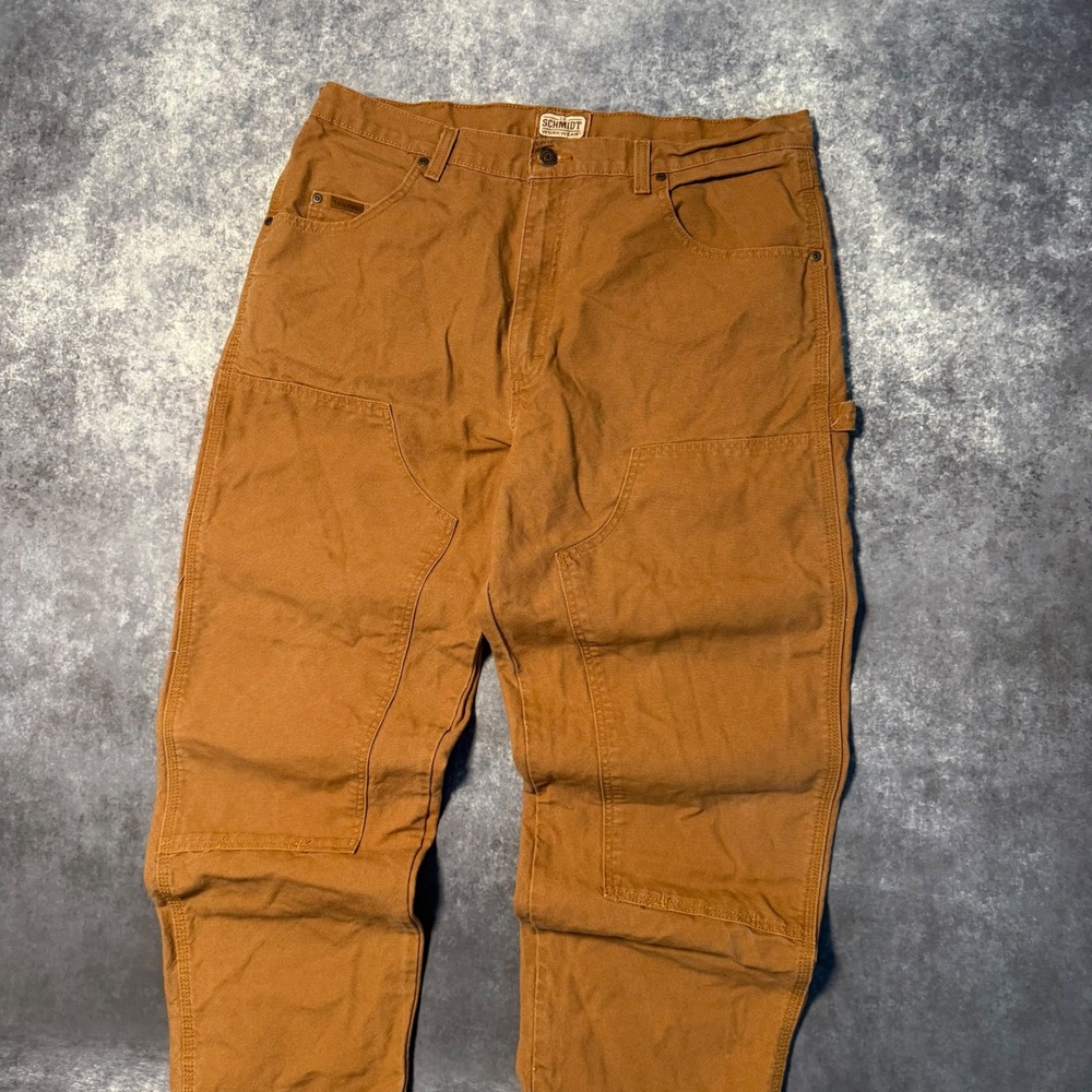 Schmidt Workwear Mens Brown Cotton Double Knee Carpenter Pants 38x30‎ Workwear
